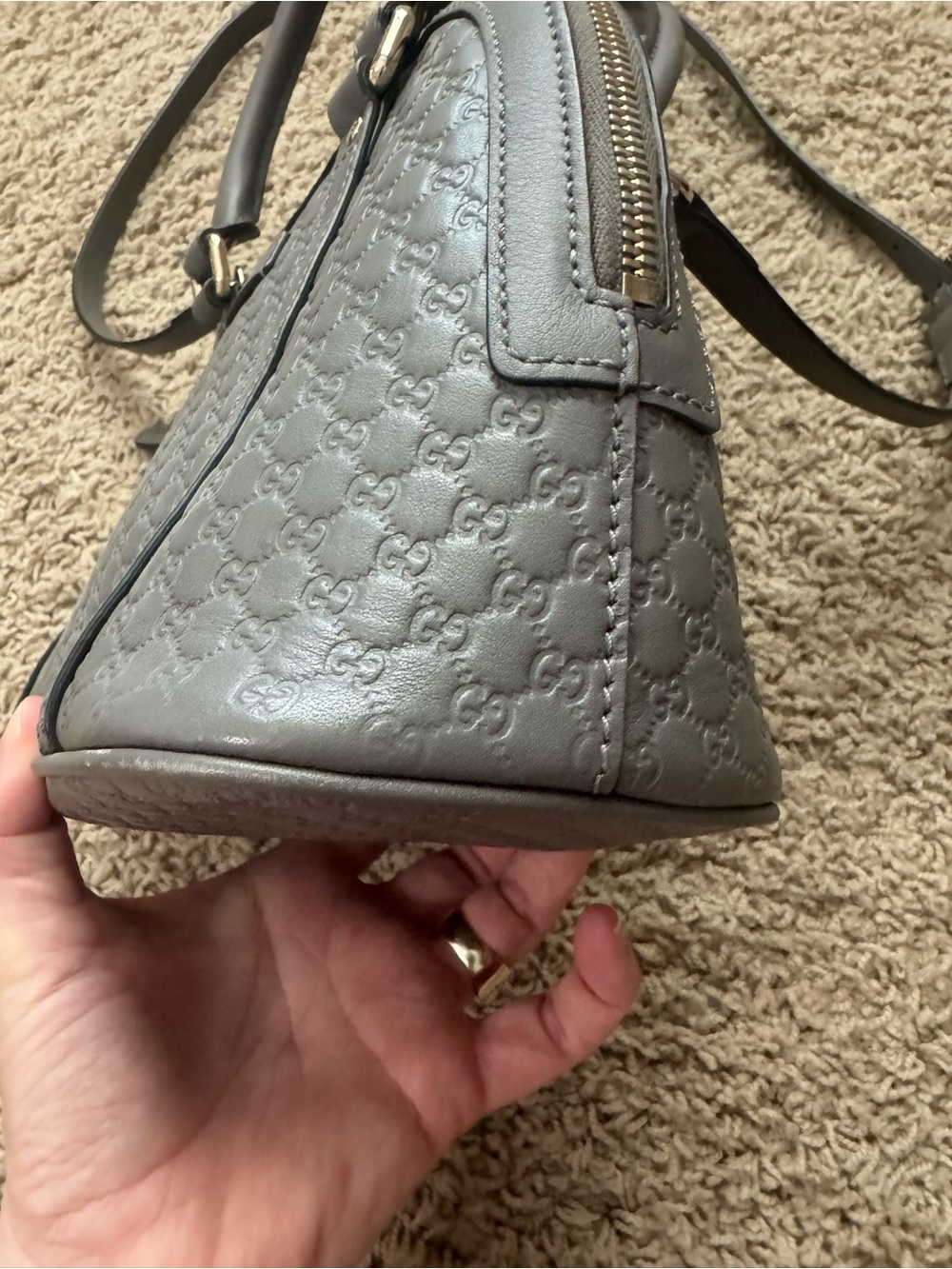 Gucci Grey Microguccissima Leather Mini Dome Crossbody Bag - Picture 6 of 16